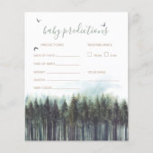 Forest Greenery Baby shower Prediction Game Kaart (Voorkant)