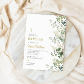 Forest Greenery Baptism Invitation Kaart