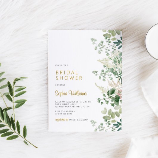 Forest Greenery Bridal Shower-uitnodiging Kaart