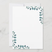 Forest Greenery Eucalyptus Baby shower Kaart (Achterkant)