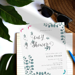 Forest Greenery Eucalyptus Baby shower Kaart