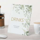 Forest Greenery Leaves Drink Sign Reclamebord Met Voetstuk (Insitu)