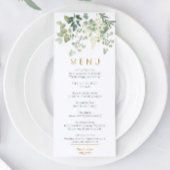 Forest Greenery Leaves Wedding Menu