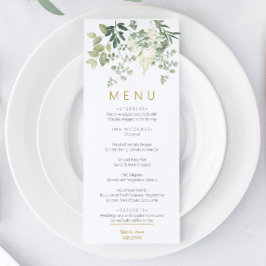 Forest Greenery Leaves Wedding Menu
