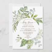 Forest Greenery Neutral Baby shower Kaart (Voorkant)