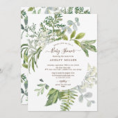 Forest Greenery Neutral Baby shower Kaart (Voorkant / Achterkant)