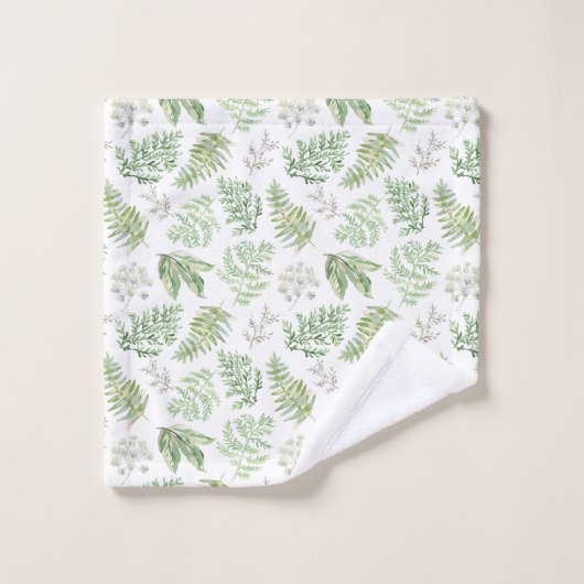 Forest Greenery Pattern Bad Handdoek (Wasdoekje)