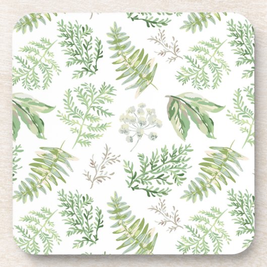 Forest Greenery Pattern Bier Onderzetter (Voorkant)