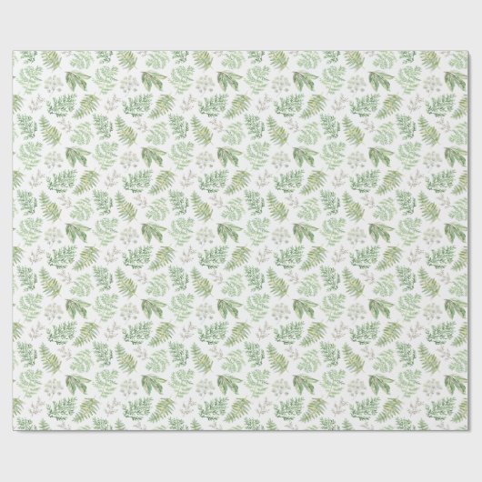 Forest Greenery Pattern Cadeaupapier (Vlak)