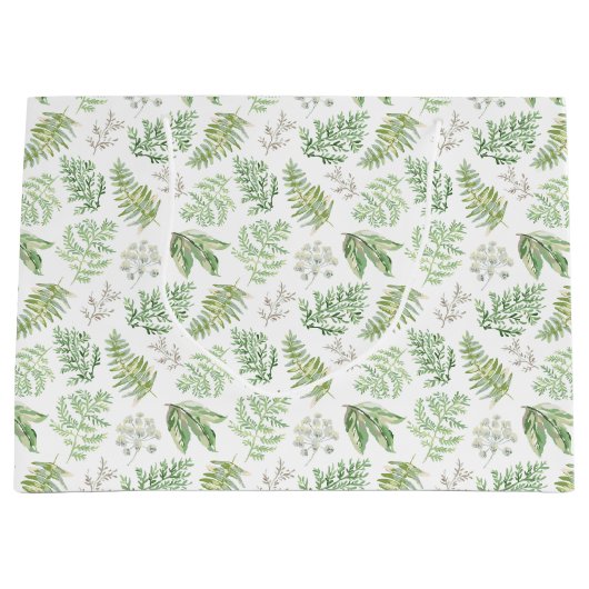 Forest Greenery Pattern Groot Cadeauzakje (Voorkant)
