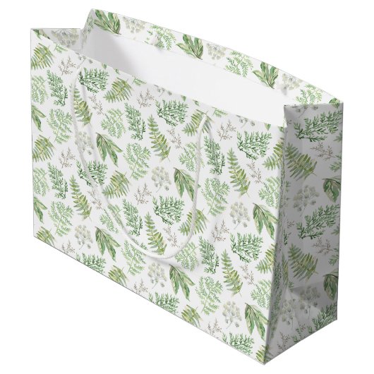 Forest Greenery Pattern Groot Cadeauzakje (Achterkant Gekanteld)