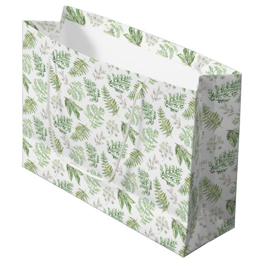 Forest Greenery Pattern Groot Cadeauzakje (Voorkant Gekanteld)