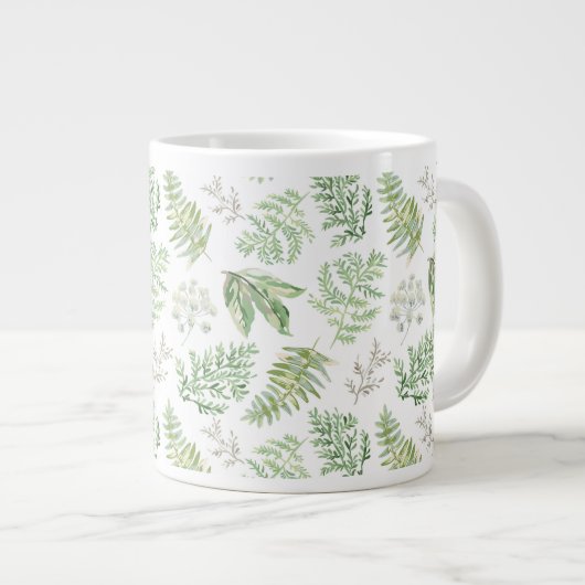 Forest Greenery Pattern Grote Koffiekop (Voorkant rechts)