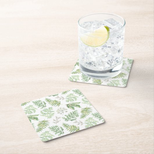 Forest Greenery Pattern Kartonnen Onderzetters (Insitu)