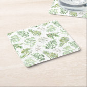 Forest Greenery Pattern Kartonnen Onderzetters (Schuin)