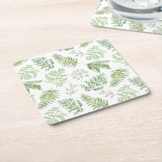 Forest Greenery Pattern Kartonnen Onderzetters (Schuin)