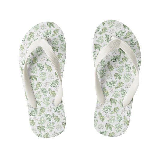 Forest Greenery Pattern Kinder Teenslippers (Voetbed)