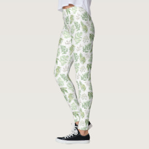 Forest Greenery Pattern Leggings