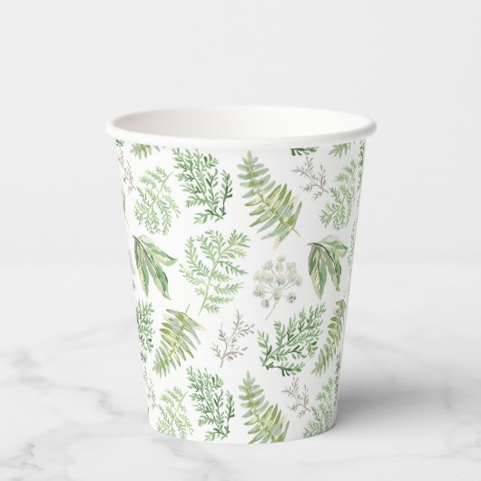 Forest Greenery Pattern Papieren Bekers (Achterkant)