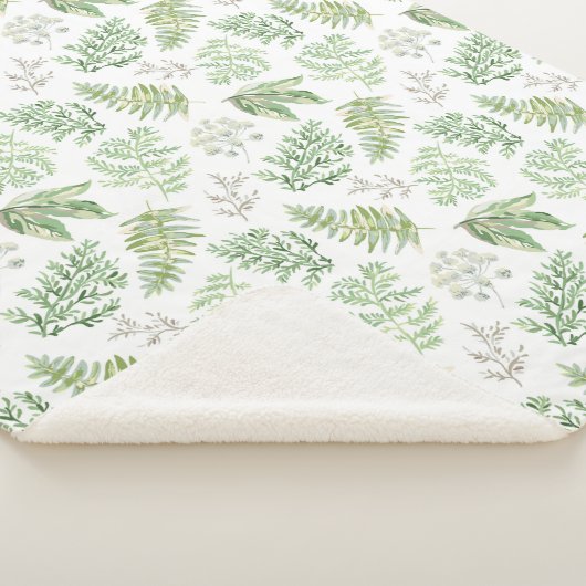 Forest Greenery Pattern Sherpa Deken (3/4)