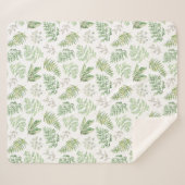 Forest Greenery Pattern Sherpa Deken (Voorkant (horizontaal))