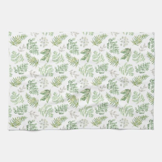 Forest Greenery Pattern Theedoek (Horizontaal)