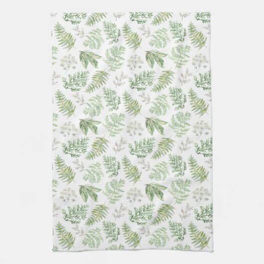 Forest Greenery Pattern Theedoek (Verticaal)