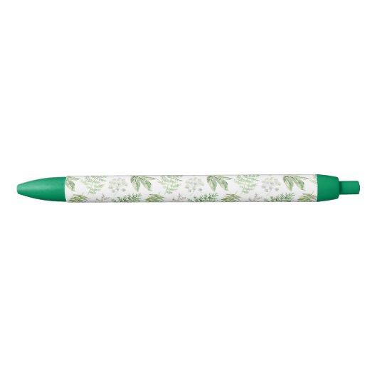 Forest Greenery Pattern Zwarte Inkt Pen (Voorkant)