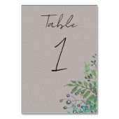 Forest Greenery Rustic Wedding Table Number Kaart (Achterkant)