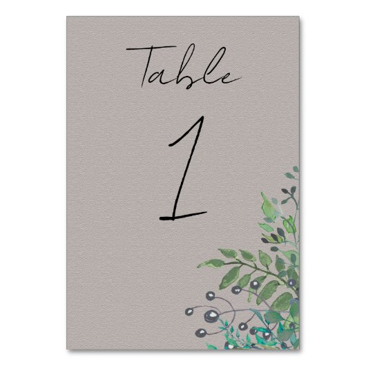Forest Greenery Rustic Wedding Table Number Kaart (Achterkant)