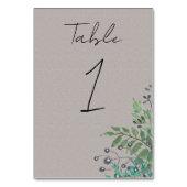 Forest Greenery Rustic Wedding Table Number Kaart (Voorkant)