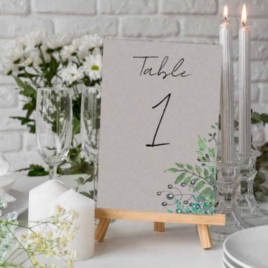 Forest Greenery Rustic Wedding Table Number Kaart