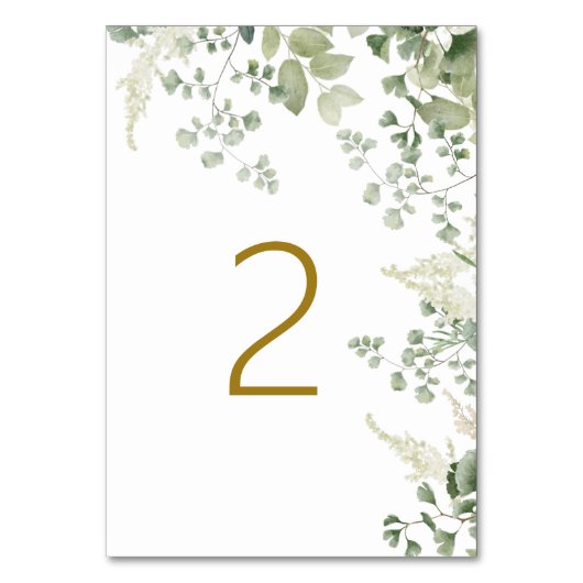 Forest Greenery Tabel 2 Wedding Table Number Kaart (Voorkant)