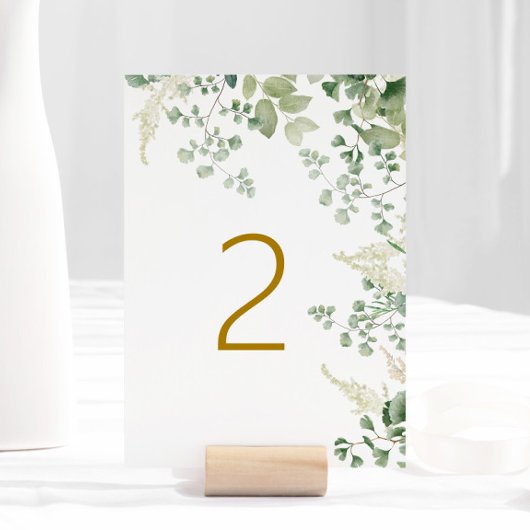 Forest Greenery Tabel 2 Wedding Table Number Kaart