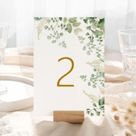 Forest Greenery Tabel 2 Wedding Table Number Kaart
