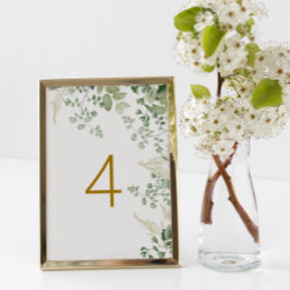 Forest Greenery Tabel 4 Wedding Table Number Kaart