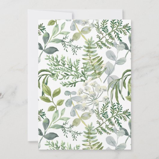 Forest Greenery Vrijgezellenfeest Kaart (Achterkant)