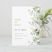 Forest Greenery Wedding Save the Date Kaart (Staand voorkant)