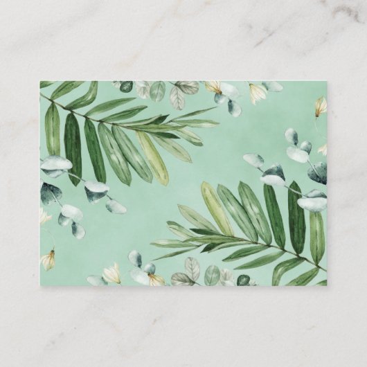 Forest Greenery Woodland Animals Diaper Raffle Informatiekaartje (Achterkant)