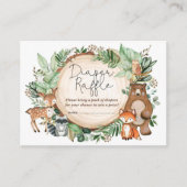 Forest Greenery Woodland Animals Diaper Raffle Informatiekaartje (Voorkant)