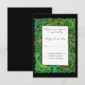 Forest Greens Celtic Animals Design Wedding RSVP (Voorkant / Achterkant)