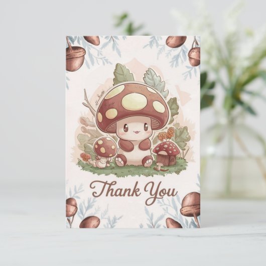 Forest Greeting Mushroom Dank je wel kaart (Staand voorkant)