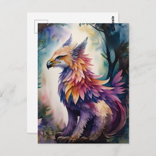 Forest Griffin Waterverf Kunst Briefkaart (Voorkant / Achterkant)