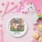 Forest grillige wolf Baby shower Papieren Bordje (Feest)