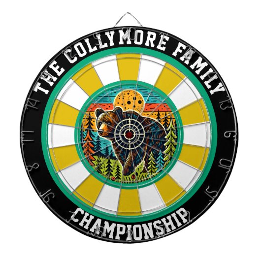 Forest Grizzly Beer met doel Dartbord (Voorkant)