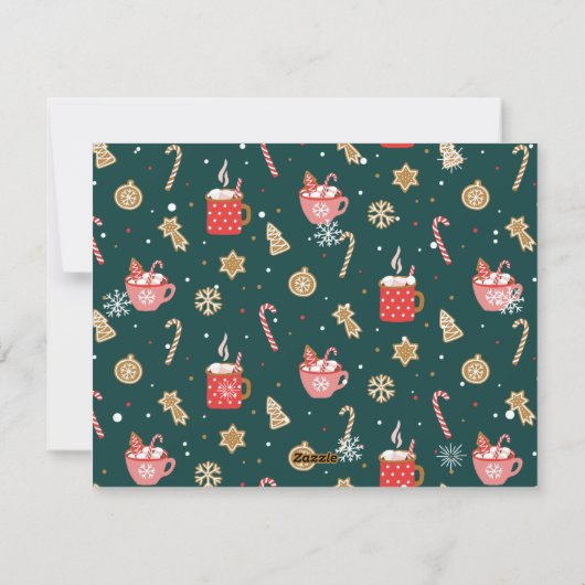 Forest Groen Goud Script Kerstmis Moderne Collage Feestdagenkaart (Achterkant)