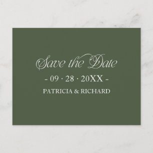 Forest Groen Minimalistische Typografie Bewaar de Briefkaart