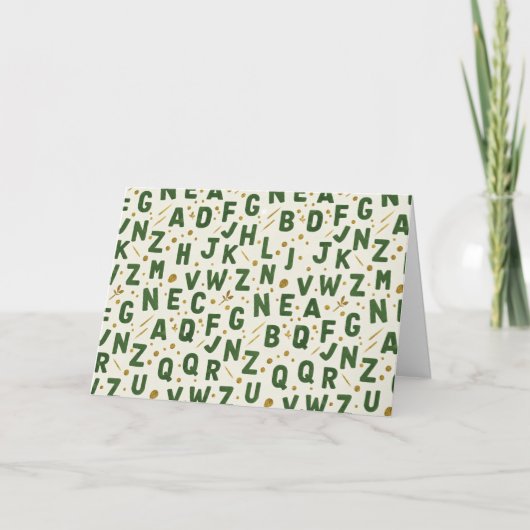 Forest Grove Dark Green Artisan Alphabet Kaart (Voorkant)
