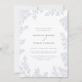 Forest Grove Dusty Blue Wedding Kaart (Voorkant)