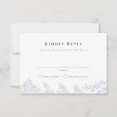 Forest Grove Dusty Blue Wedding RSVP Kaart (Voorkant)